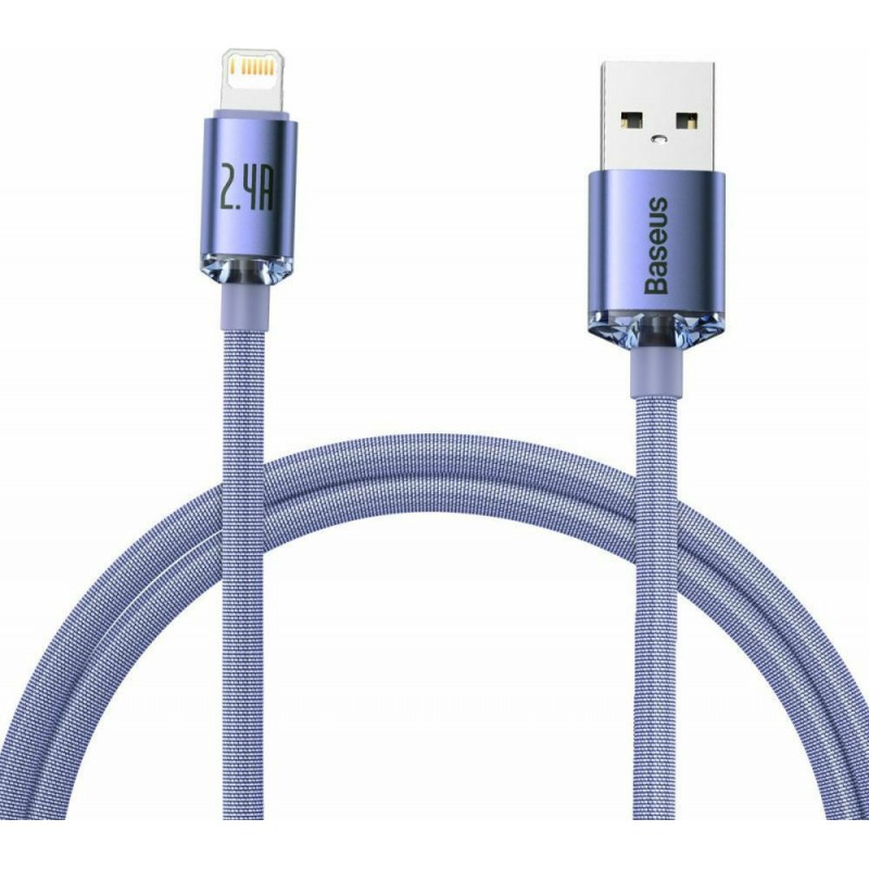 Baseus Crystal Shine Braided USB to Lightning Cable Μωβ 1.2m (CAJY000005)