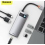 Baseus Metal Gleam Series USB-C Docking Station με HDMI 4K PD Ethernet Ασημί