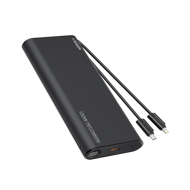 Veger TC130 Power Bank 25000mAh 130W με Θύρα USB-A και Θύρα USB-C Power Delivery Μαύρο